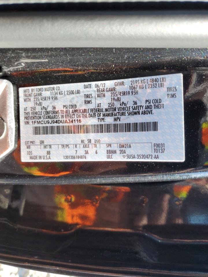 2013 Ford Escape Titanium VIN: 1FMCU9J94DUA34116 Lot: 90980225