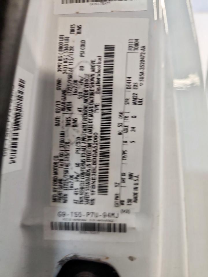 2013 Ford Econoline E350 Super Duty Wagon VIN: 1FBNE3BL8DDA52060 Lot: 92716695