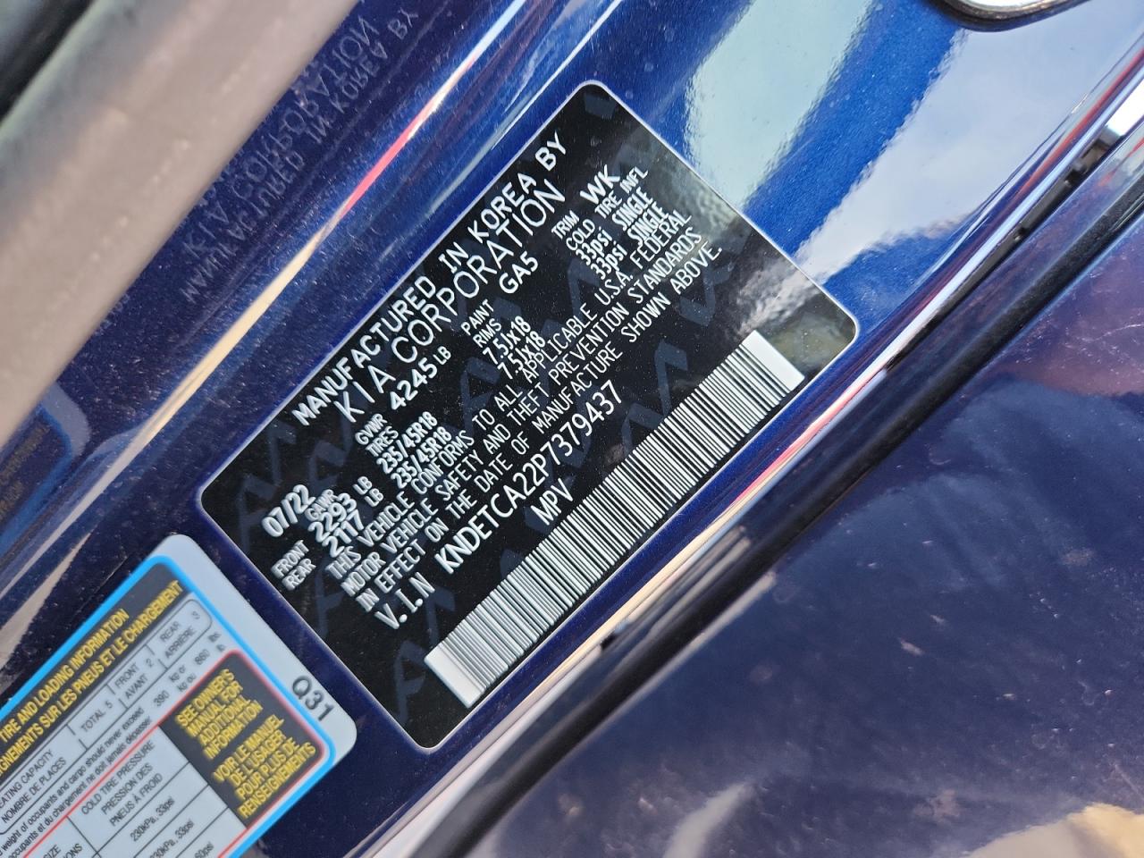 2023 Kia Seltos Sx VIN: KNDETCA22P7379437 Lot: 92053175