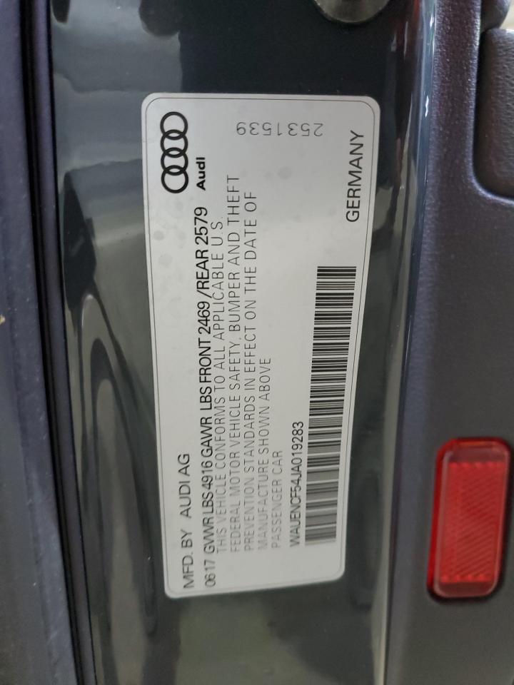 2018 Audi A5 Premium Plus S-Line VIN: WAUENCF54JA019283 Lot: 91059475