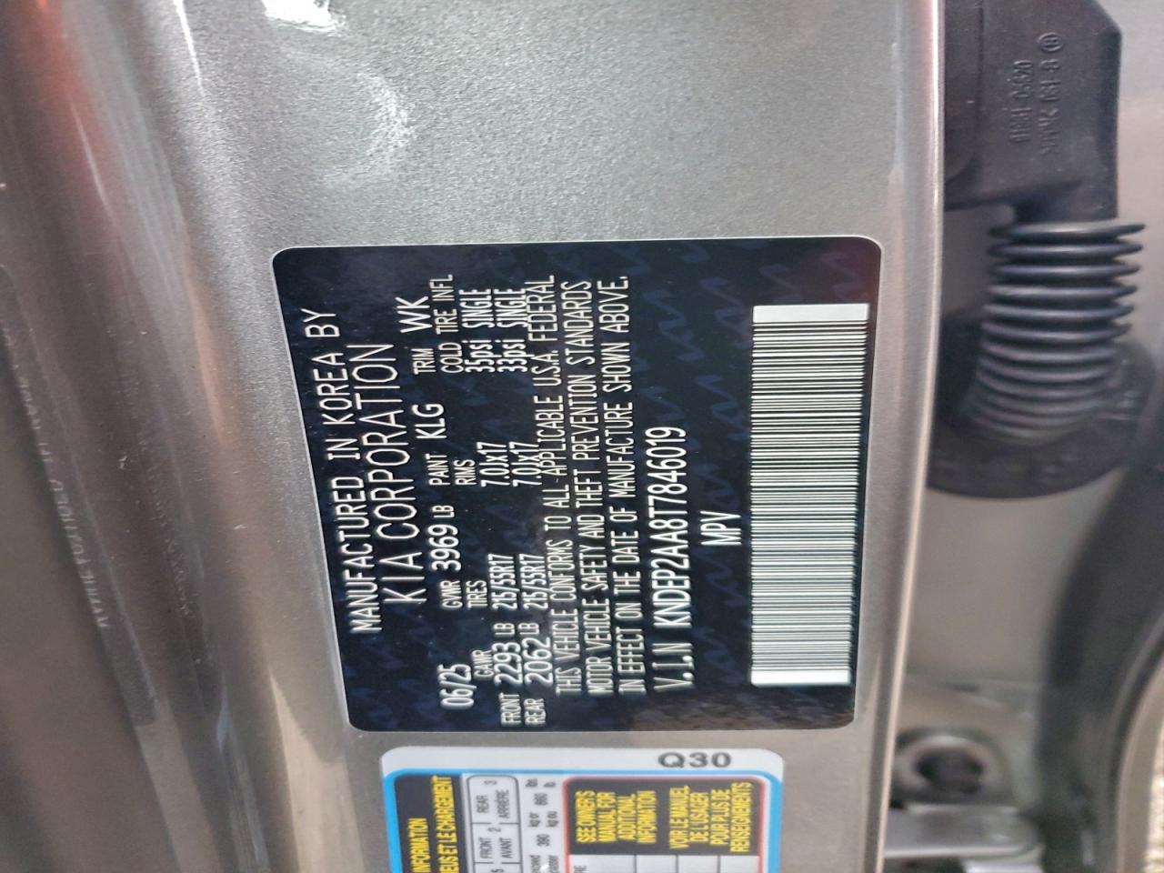 2026 Kia Seltos Lx VIN: KNDEP2AA8T7846019 Lot: 94350585