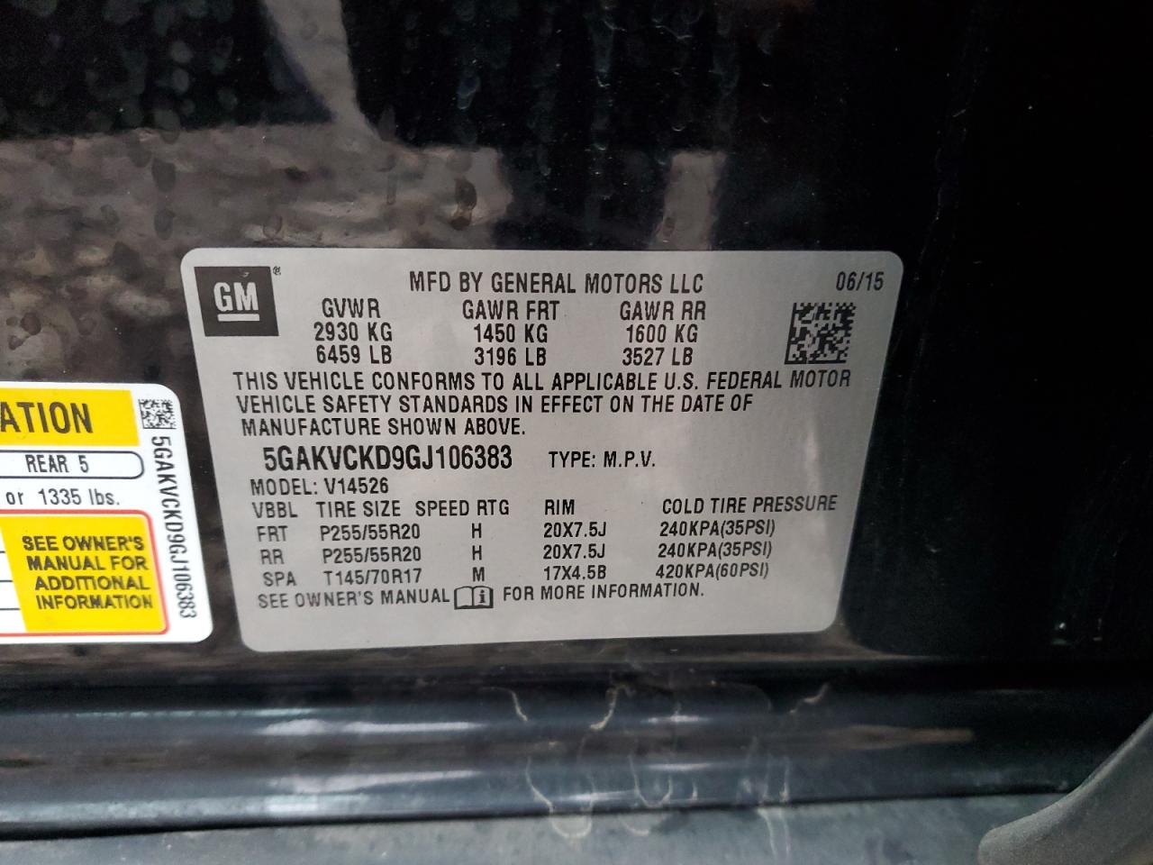 2016 Buick Enclave VIN: 5GAKVCKD9GJ106383 Lot: 93323545