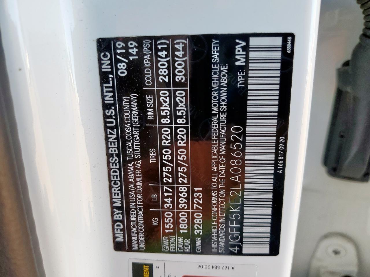 2020 Mercedes-Benz Gls 450 4Matic VIN: 4JGFF5KE2LA086520 Lot: 91477215