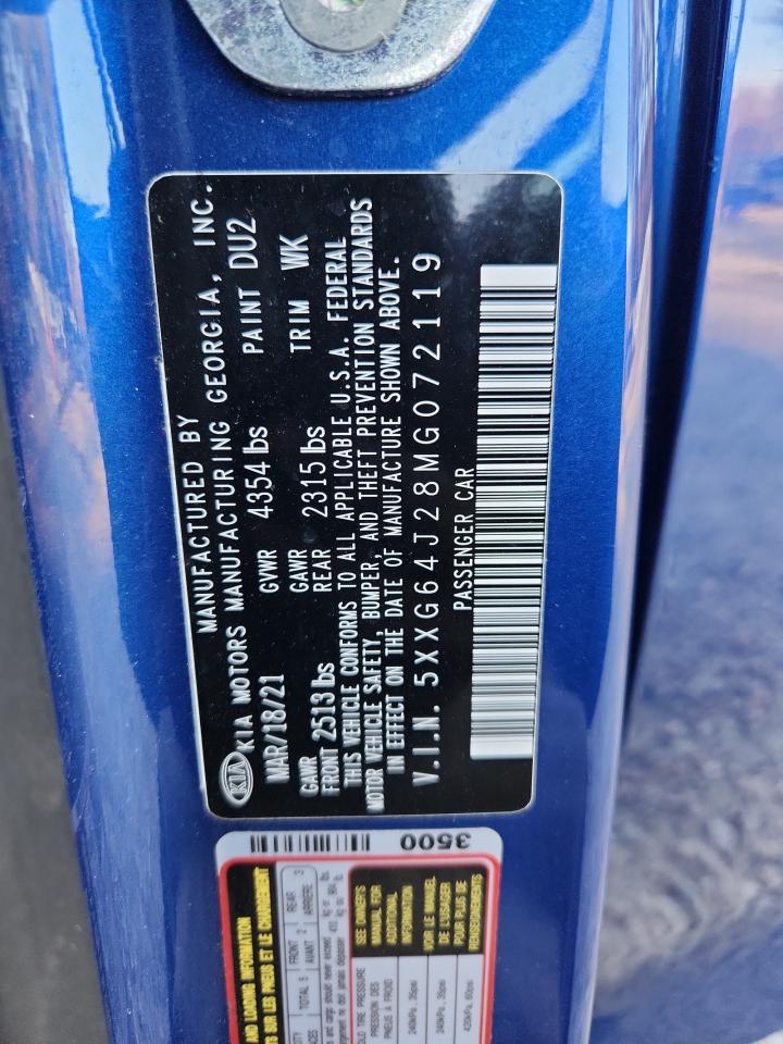 2021 Kia K5 Gt Line VIN: 5XXG64J28MG072119 Lot: 92499085