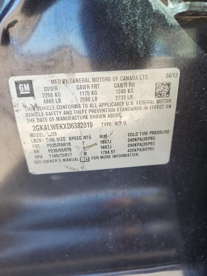 2013 GMC Terrain Slt VIN: 2GKALWEKXD6332019 Lot: 91361875