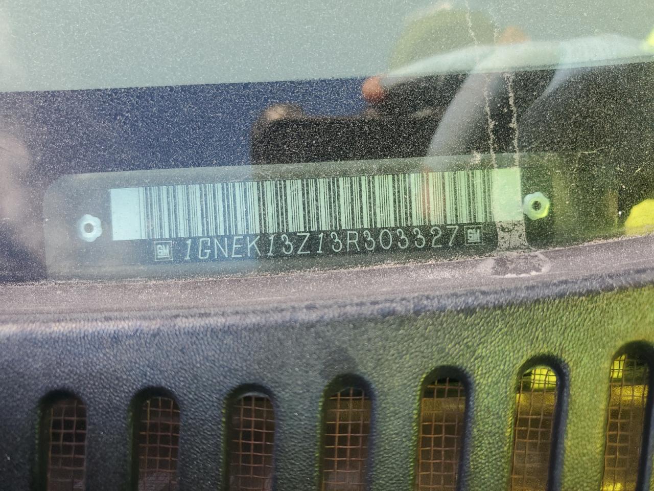 2003 Chevrolet Tahoe K1500 VIN: 1GNEK13Z13R303327 Lot: 91633275