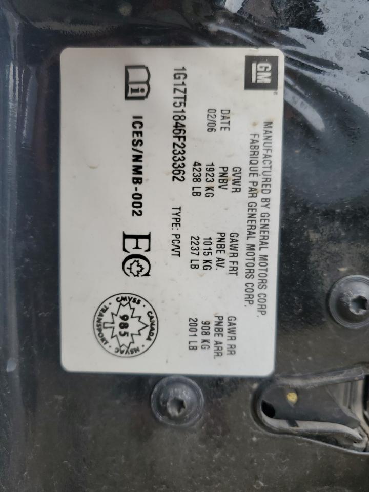 2006 Chevrolet Malibu Lt VIN: 1G1ZT51846F233362 Lot: 92717595