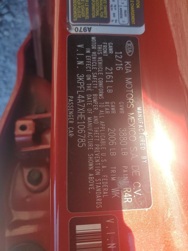 2017 Kia Forte Lx VIN: 3KPFL4A7XHE106785 Lot: 92584715