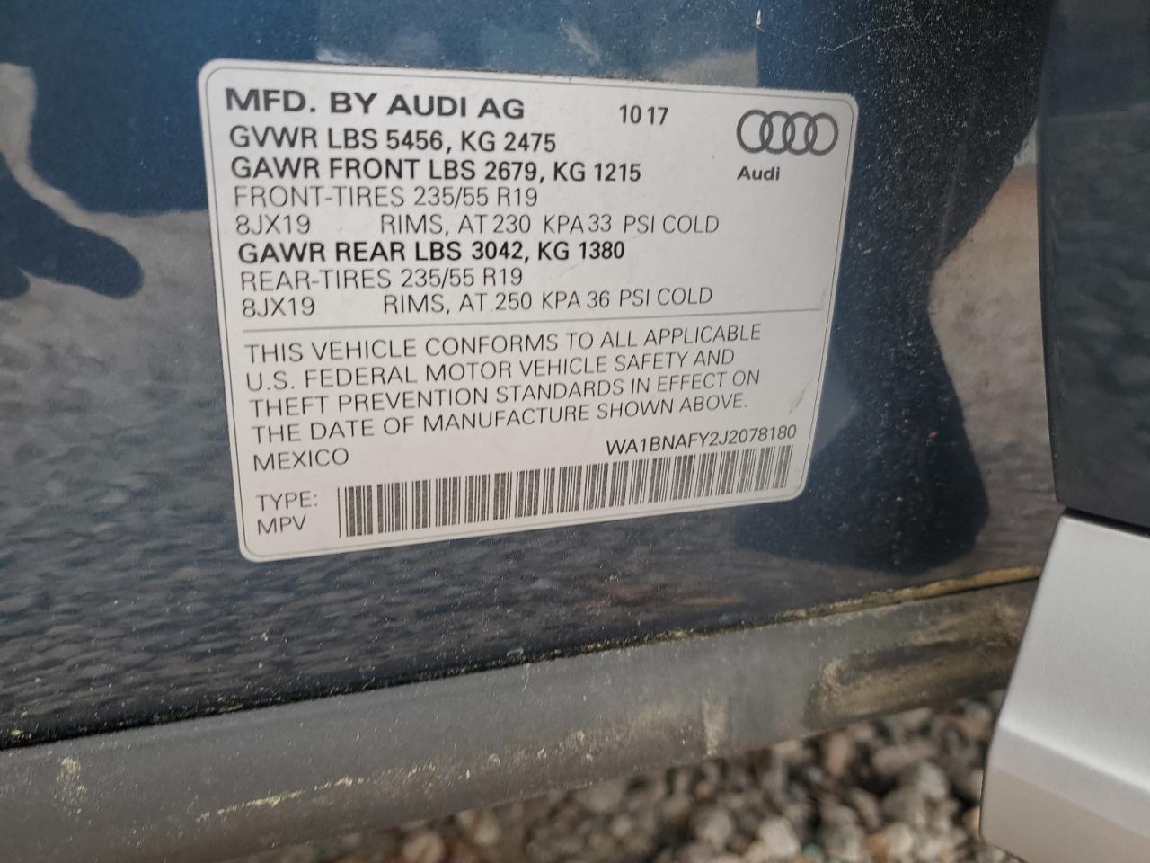 2018 Audi Q5 Premium Plus VIN: WA1BNAFY2J2078180 Lot: 92754765