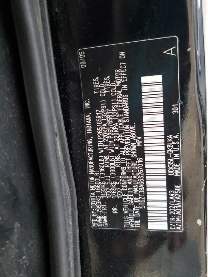 2006 Toyota Sequoia Limited VIN: 5TDZT38A66S267016 Lot: 93462015