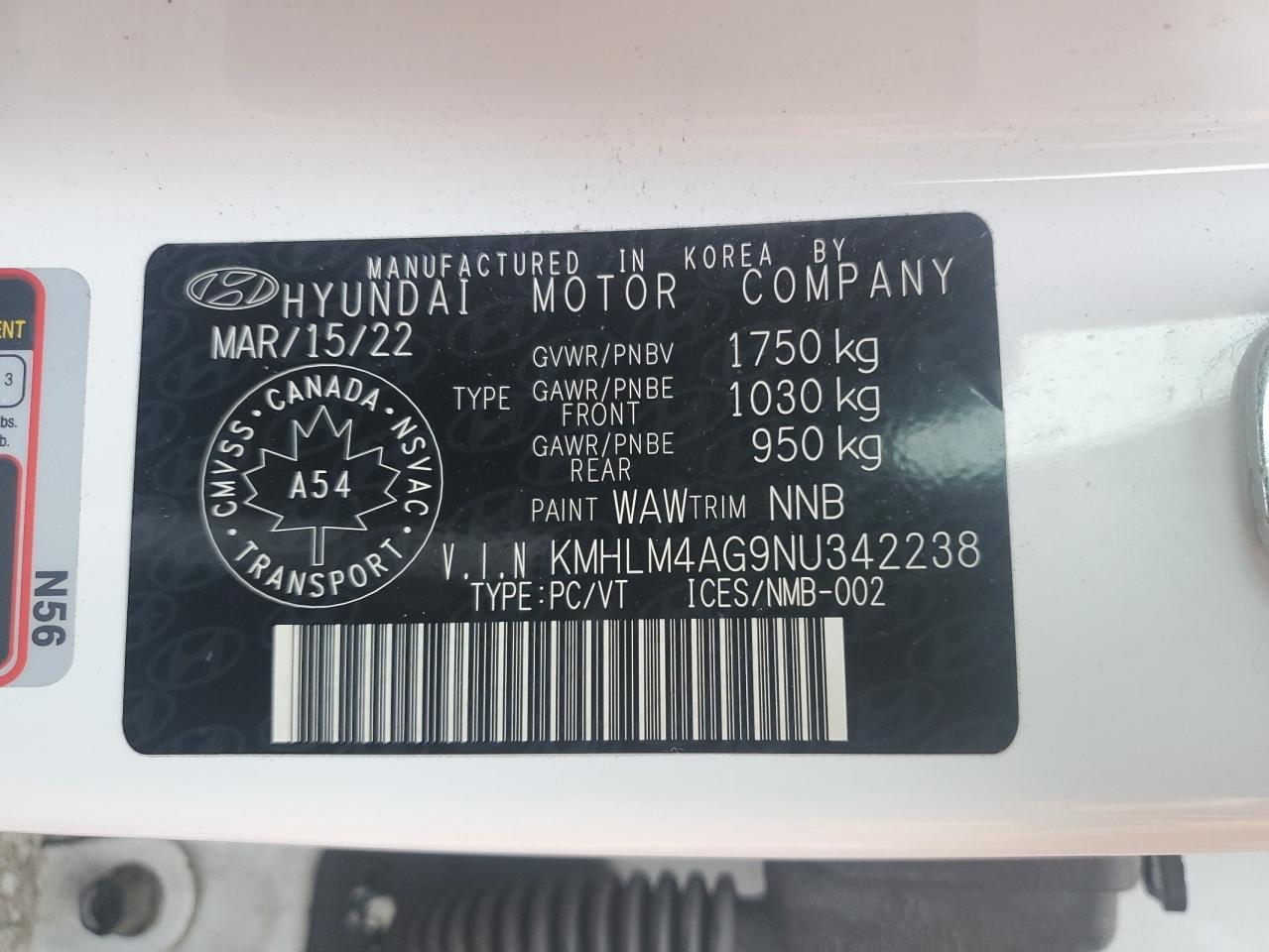 2022 Hyundai Elantra Sel VIN: KMHLM4AG8NU316648 Lot: 92296635