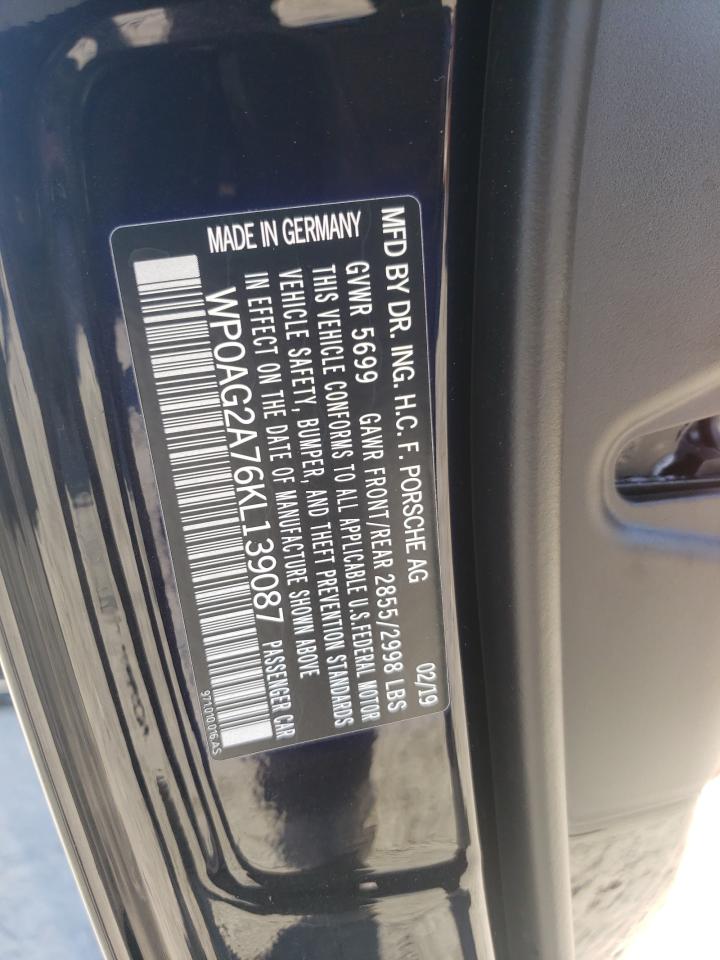 2019 Porsche Panamera Gts VIN: WP0AG2A76KL139087 Lot: 92471915