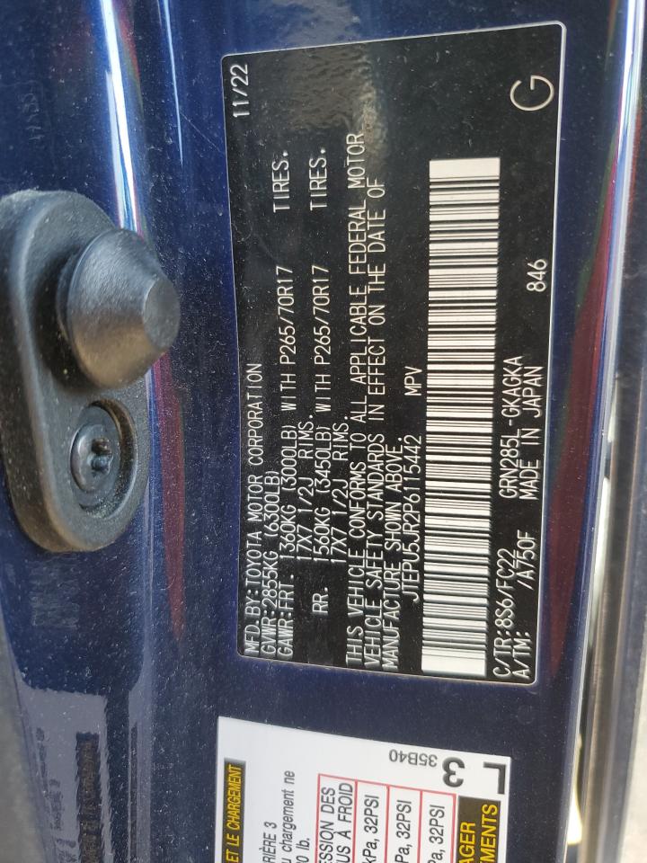 2023 Toyota 4Runner Se VIN: JTEPU5JR2P6115442 Lot: 86460365