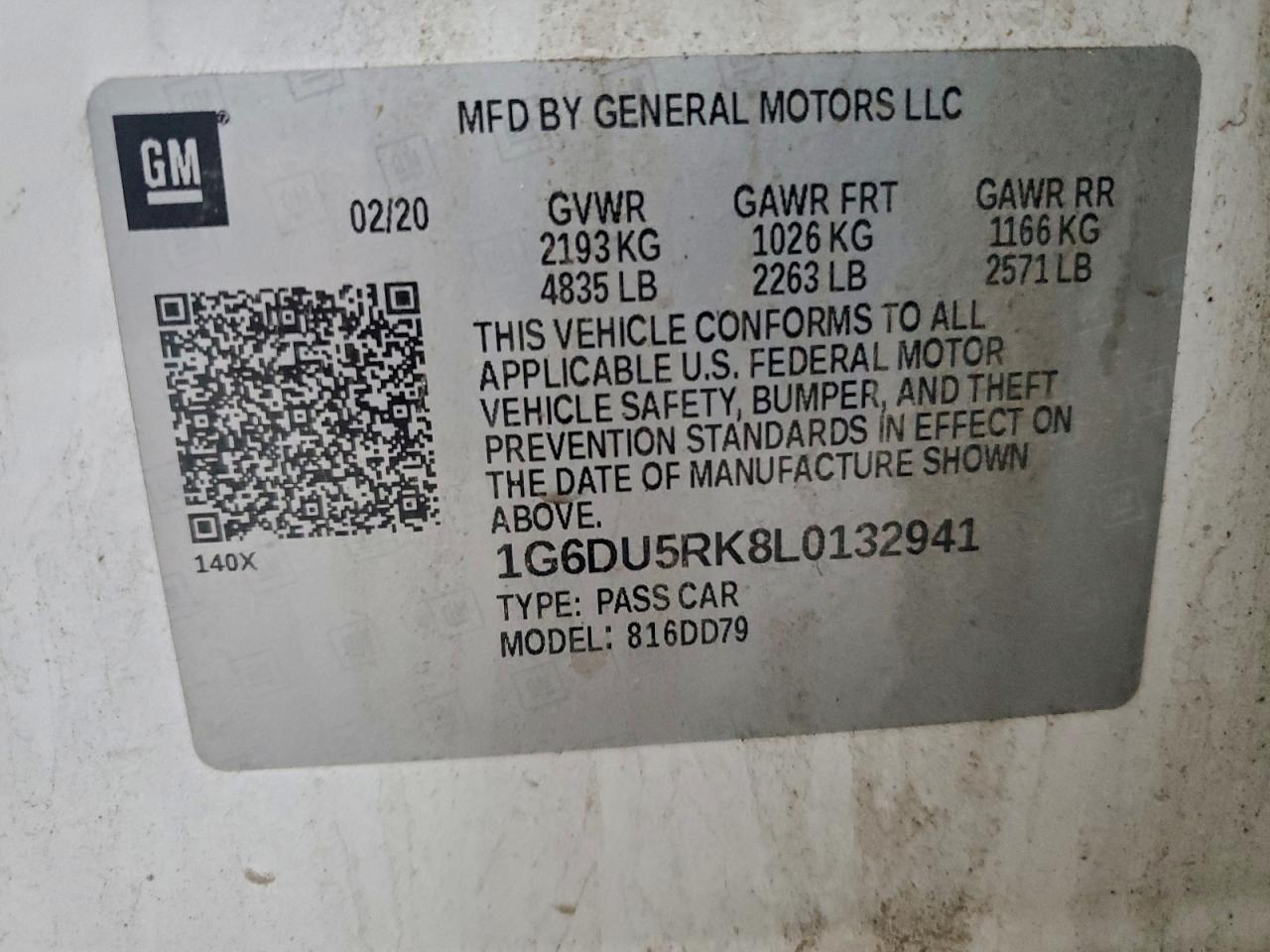 2020 Cadillac Ct5 Sport VIN: 1G6DU5RK8L0132941 Lot: 94113095