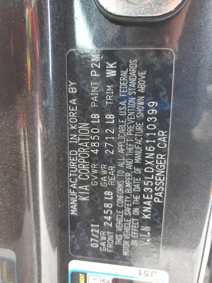 2022 Kia Stinger Gt Line VIN: KNAE35LDXN6110399 Lot: 92897115