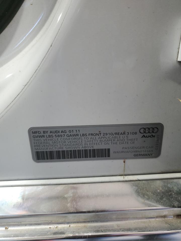 2011 Audi A8 L Quattro VIN: WAURVAFD9BN014569 Lot: 91822895