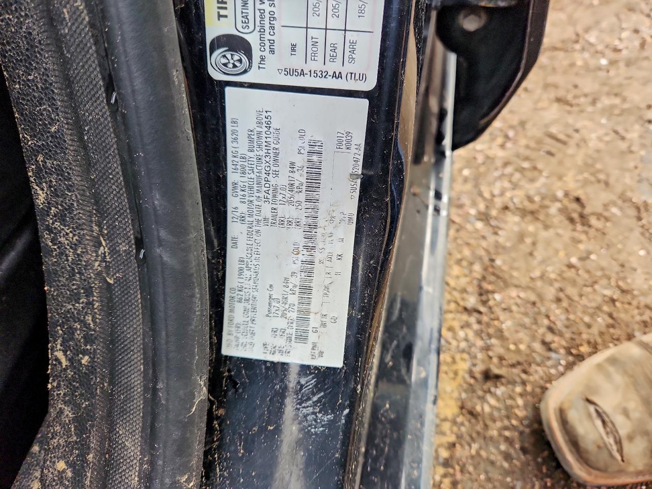 2017 Ford Fiesta St VIN: 3FADP4GX3HM104651 Lot: 93659965