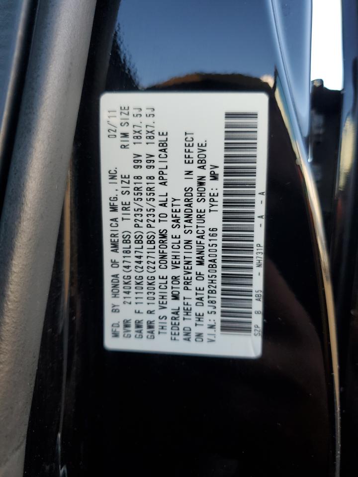 2011 Acura Rdx Technology VIN: 5J8TB2H50BA005166 Lot: 92910925