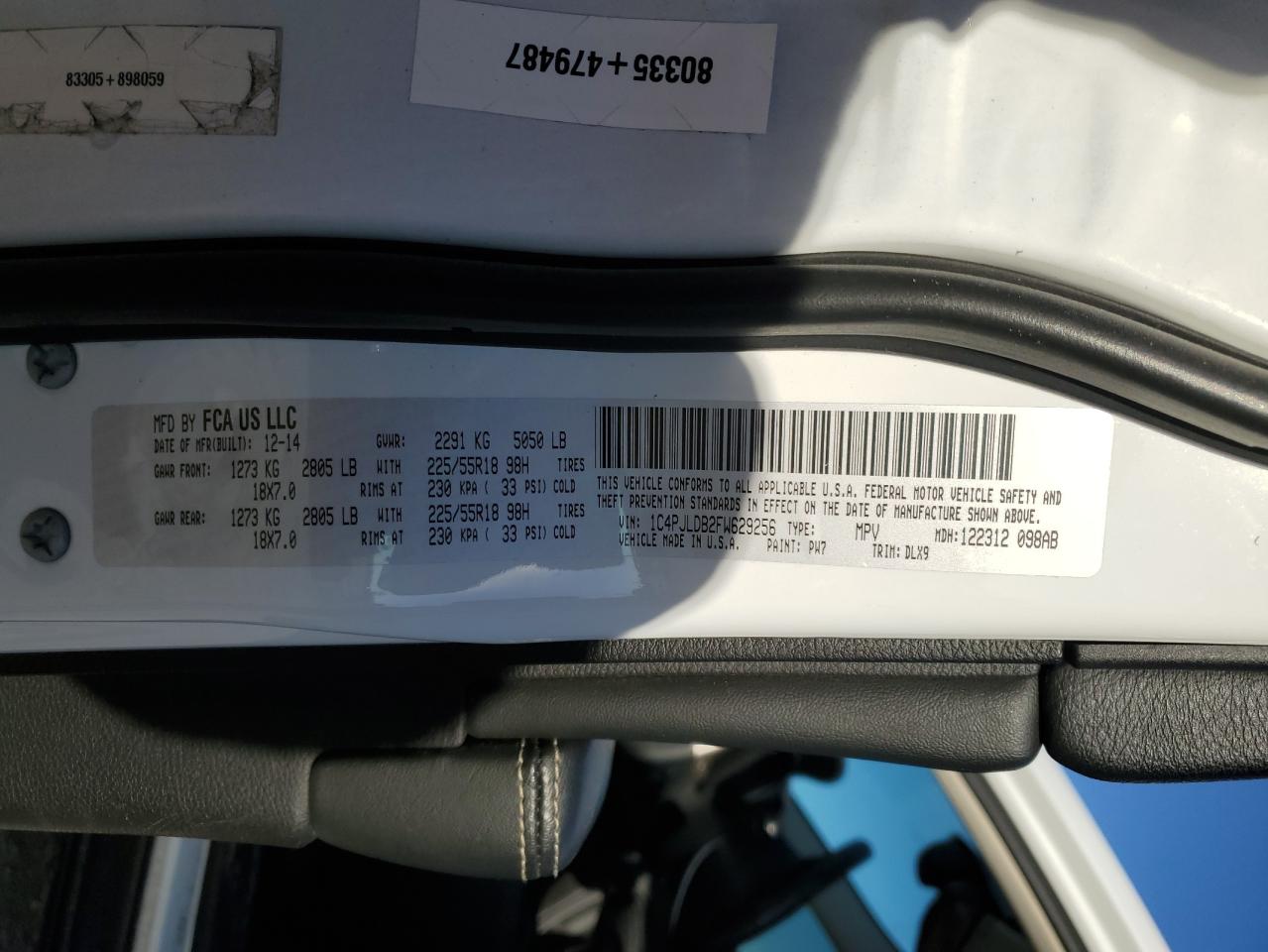 2015 Jeep Cherokee Limited VIN: 1C4PJLDB2FW629256 Lot: 90786495