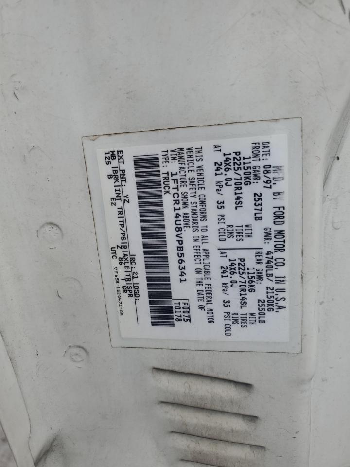 1997 Ford Ranger Super Cab VIN: 1FTCR14U8VPB56341 Lot: 92088775