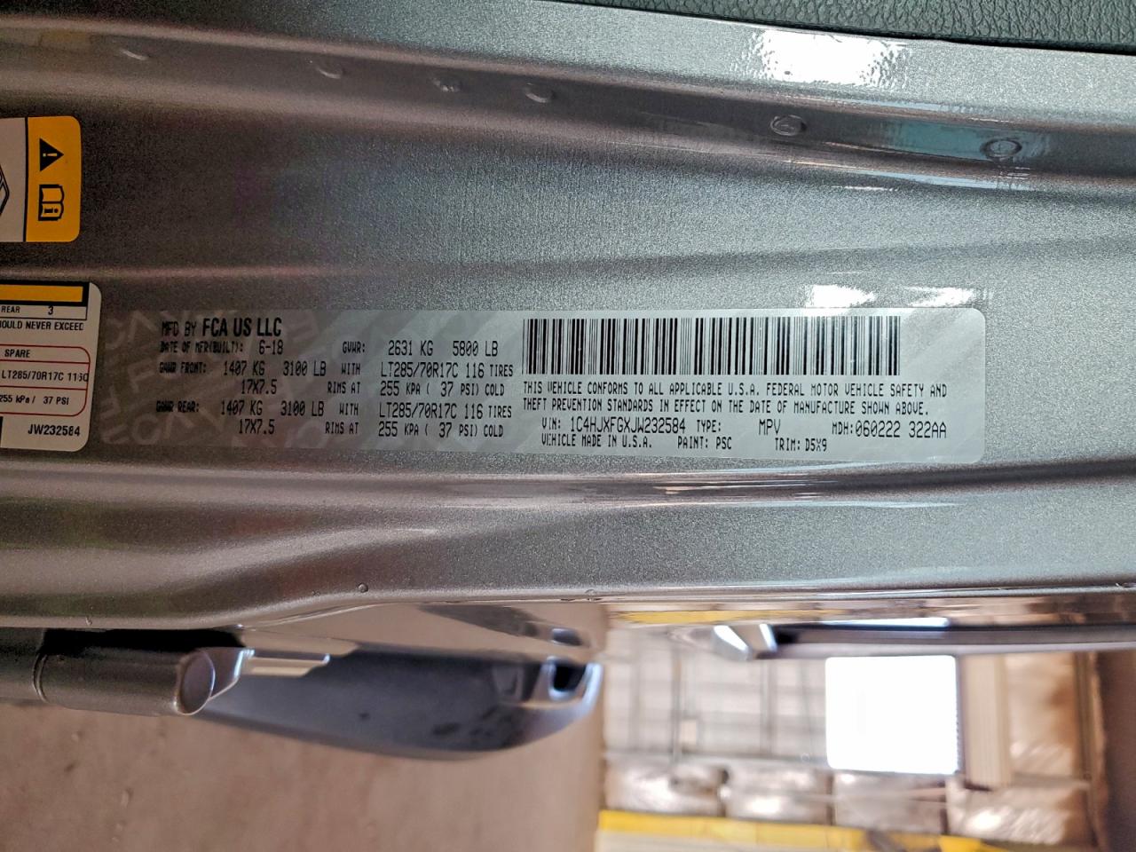 2018 Jeep Wrangler Unlimited Rubicon VIN: 1C4HJXFGXJW232584 Lot: 94404905