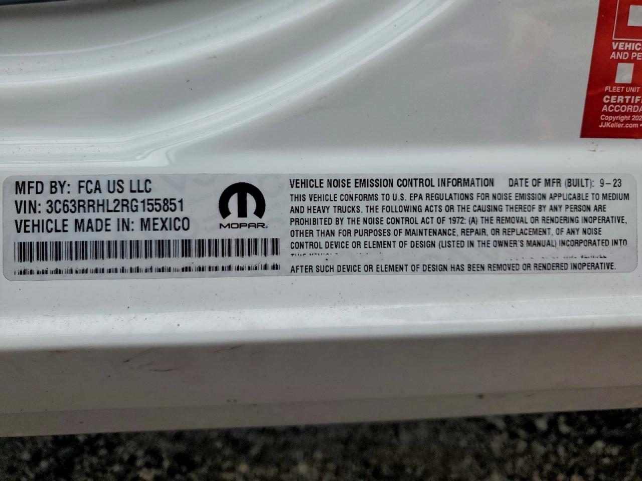 2024 Ram 3500 Big Horn VIN: 3C63RRHL2RG155851 Lot: 93274945