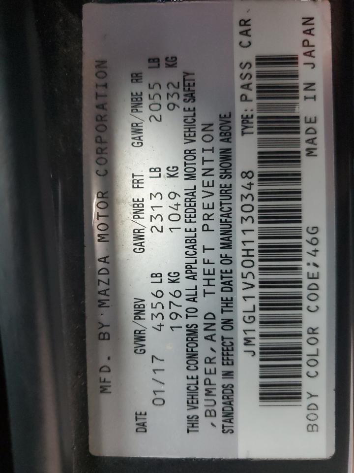 2017 Mazda 6 Touring VIN: JM1GL1V50H1130348 Lot: 93053555