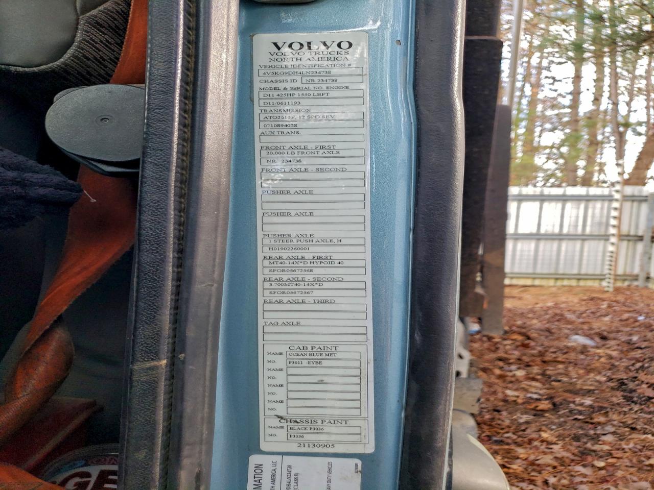 2020 Volvo Vhd VIN: 4V5KG9DH4LN234738 Lot: 94090375