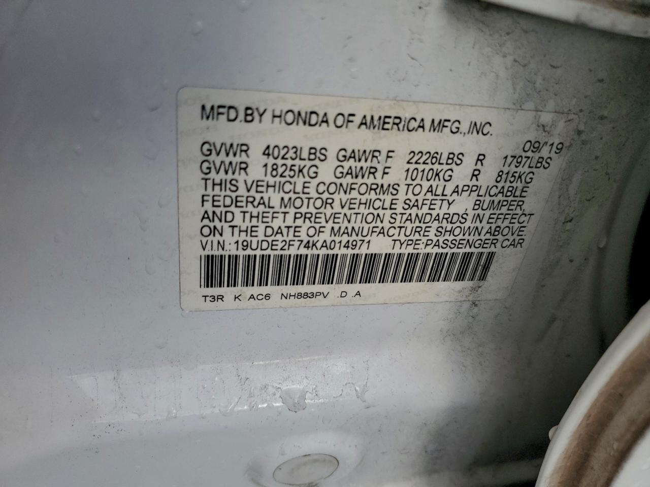 2019 Acura Ilx Premium VIN: 19UDE2F74KA014971 Lot: 94142275