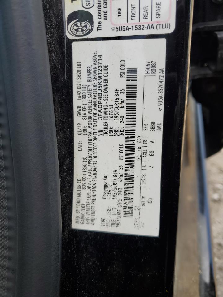 2019 Ford Fiesta Se VIN: 3FADP4BJ5KM123714 Lot: 91806805