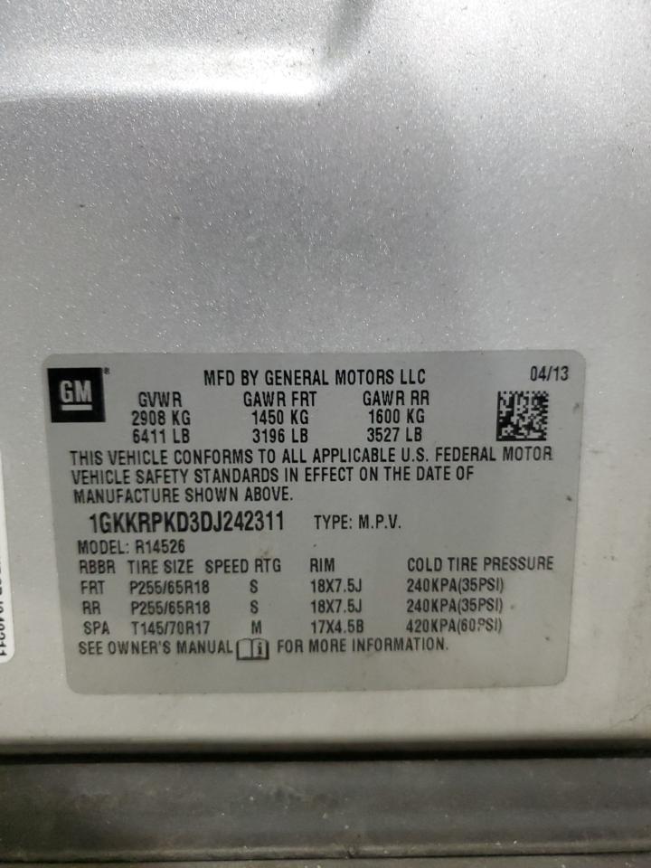 2013 GMC Acadia Sle VIN: 1GKKRPKD3DJ242311 Lot: 92177175