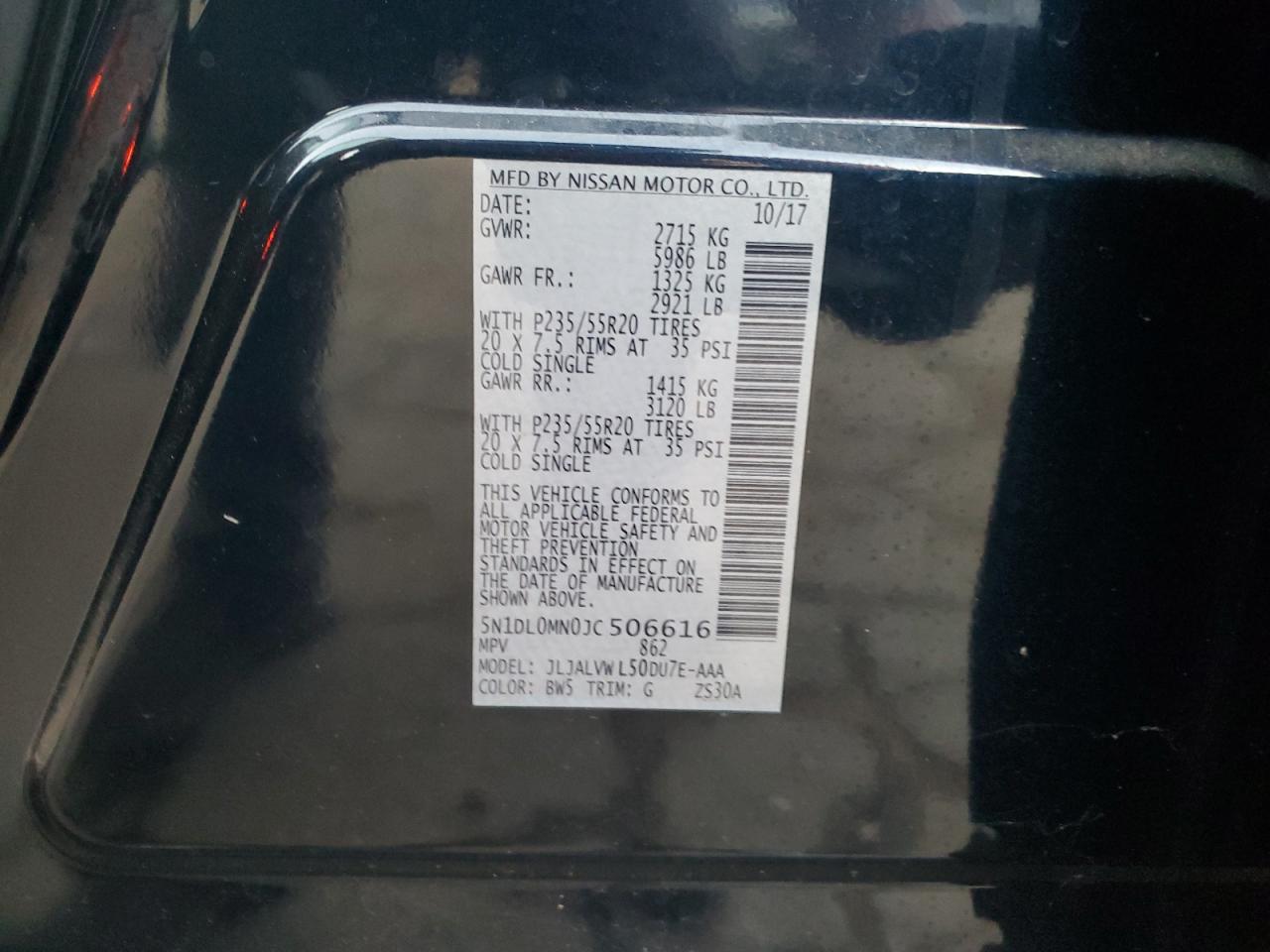 2018 Infiniti Qx60 VIN: 5N1DL0MN0JC506616 Lot: 91645465