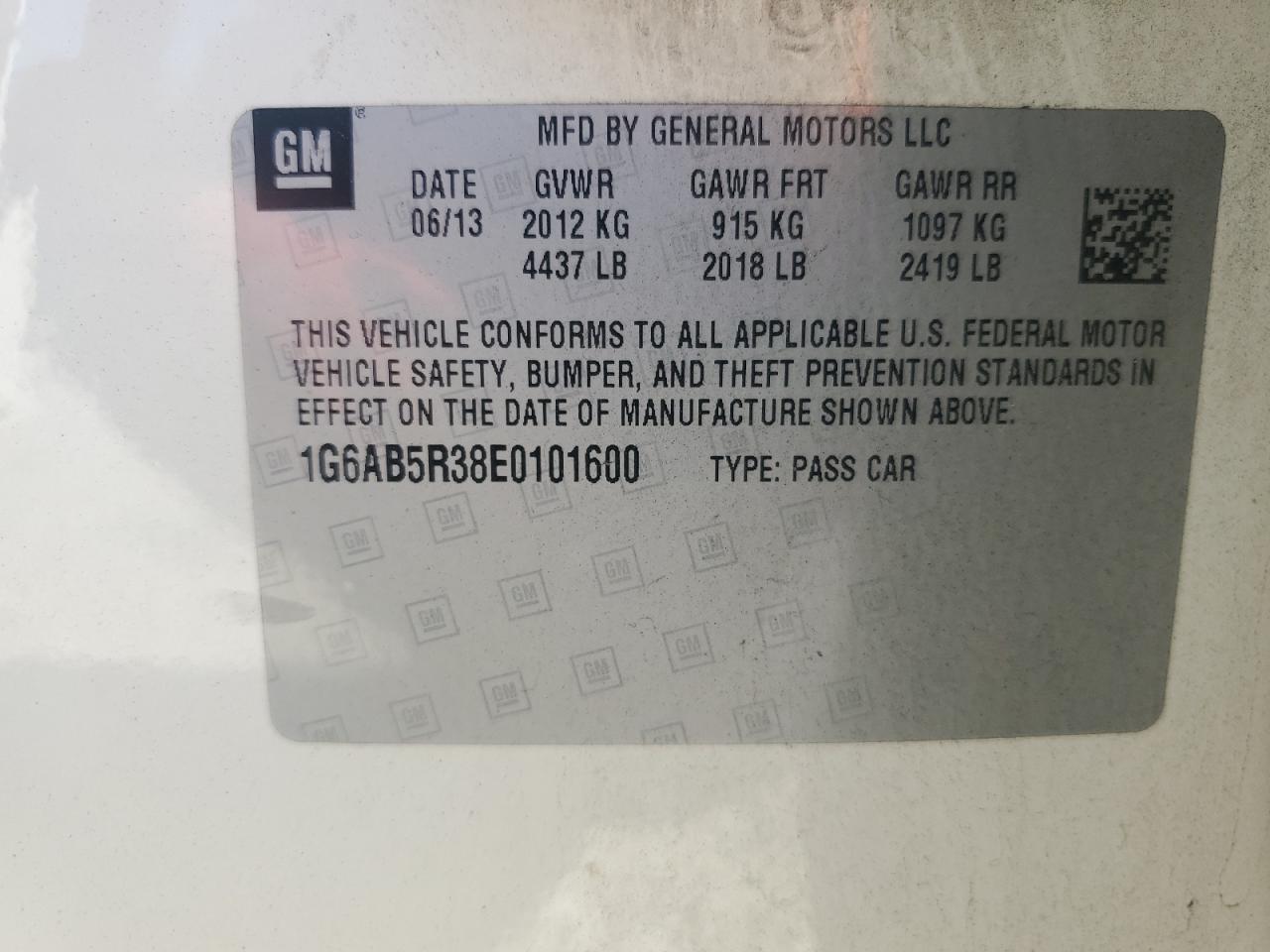 2014 Cadillac Ats Luxury VIN: 1G6AB5R38E0101600 Lot: 92481005