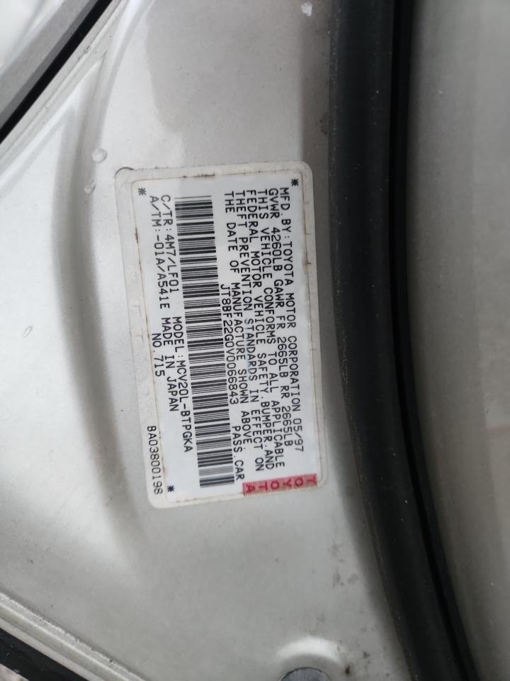 1997 Lexus Es 300 VIN: JT8BF22G0V0066843 Lot: 93216555