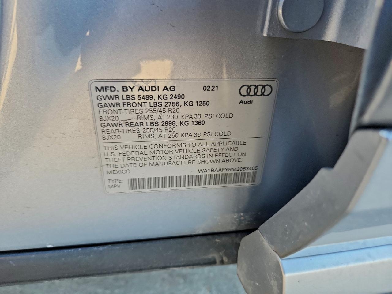 2021 Audi Q5 Premium Plus VIN: WA1BAAFY9M2063465 Lot: 93684785