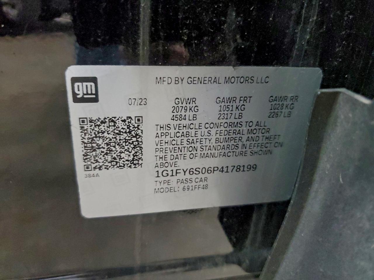 2023 Chevrolet Bolt Euv Lt VIN: 1G1FY6S06P4178199 Lot: 93913695