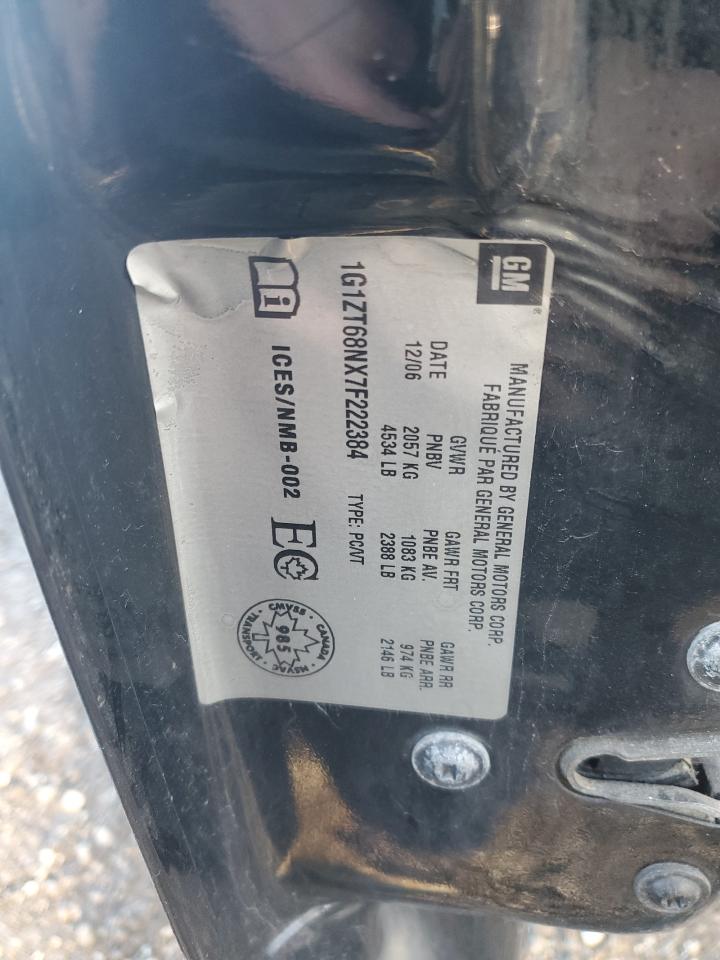 2007 Chevrolet Malibu Maxx Lt VIN: 1G1ZT68NX7F222384 Lot: 91095955