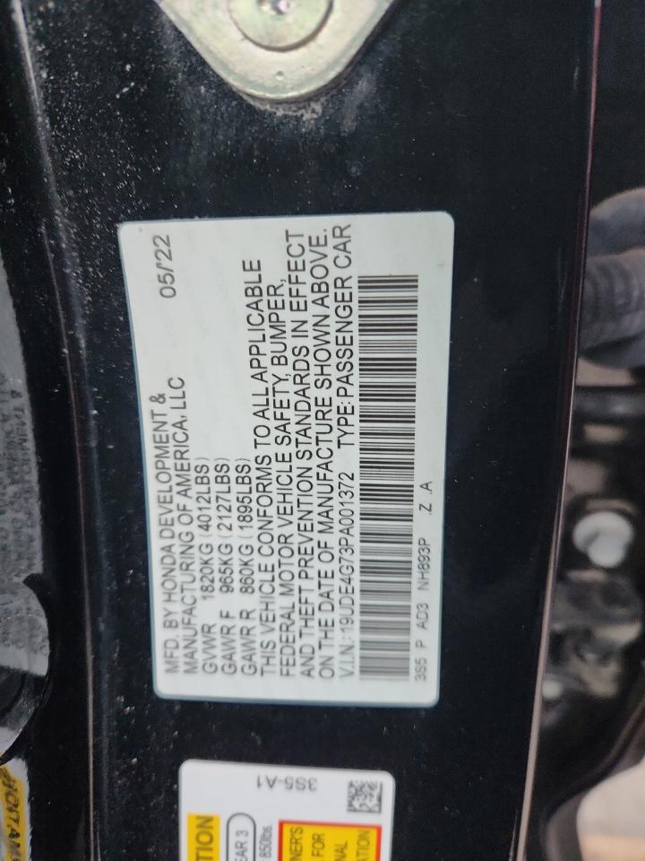 2023 Acura Integra A-Spec Tech VIN: 19UDE4G73PA001372 Lot: 86480145