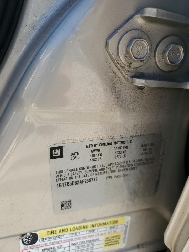 2010 Chevrolet Malibu Ls VIN: 1G1ZB5EB2AF238772 Lot: 92159595