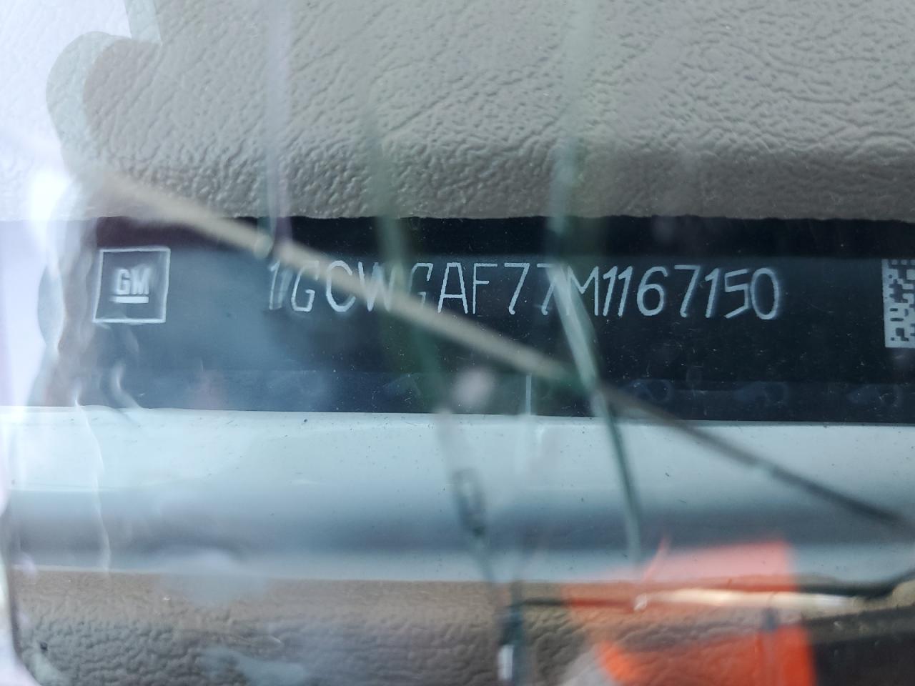 2021 Chevrolet Express G2500 VIN: 1GCWGAF77M1167150 Lot: 90991125