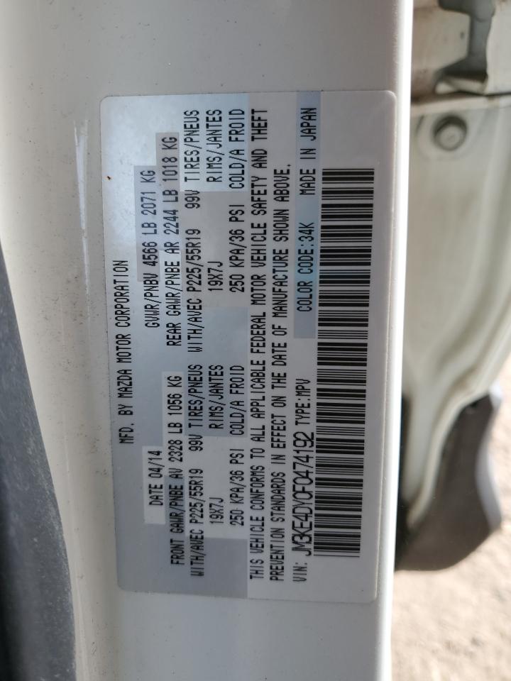 2015 Mazda Cx-5 Gt VIN: JM3KE4DY0F0474192 Lot: 92506225