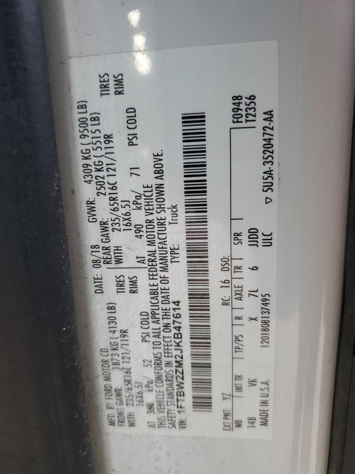 2018 Ford Transit 350 Delivery Van VIN: 1FTBW2ZM2JKB47614 Lot: 91455275