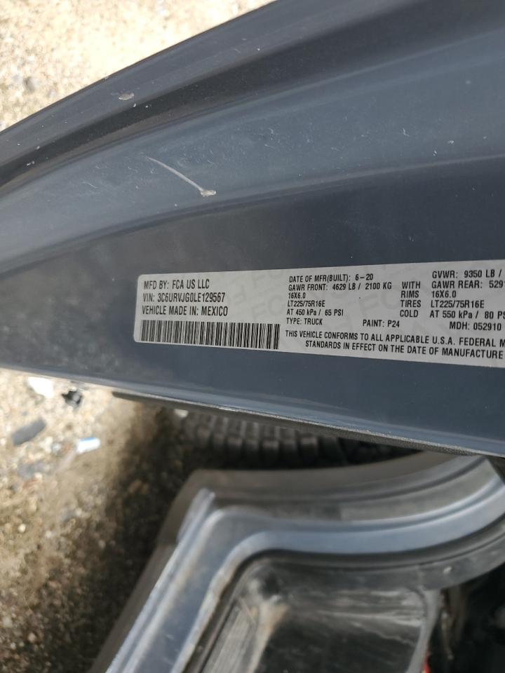 2020 Ram Promaster Delivery Van VIN: 3C6URVJG0LE129567 Lot: 90795295