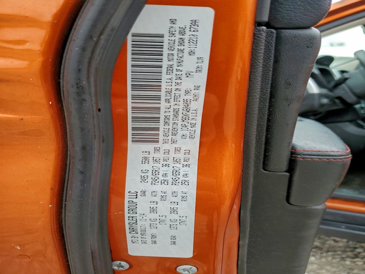 2015 Jeep Cherokee Trailhawk VIN: 1C4PJMBSXFW604095 Lot: 94492305