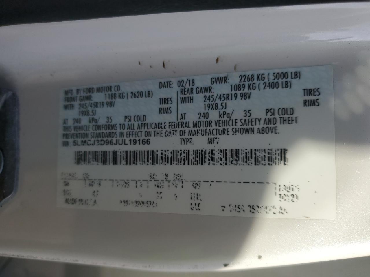 2018 Lincoln Mkc Reserve VIN: 5LMCJ3D96JUL19166 Lot: 92529625