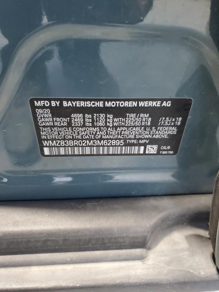 2021 Mini Cooper S Countryman All4 VIN: WMZ83BR02M3M62895 Lot: 91038485