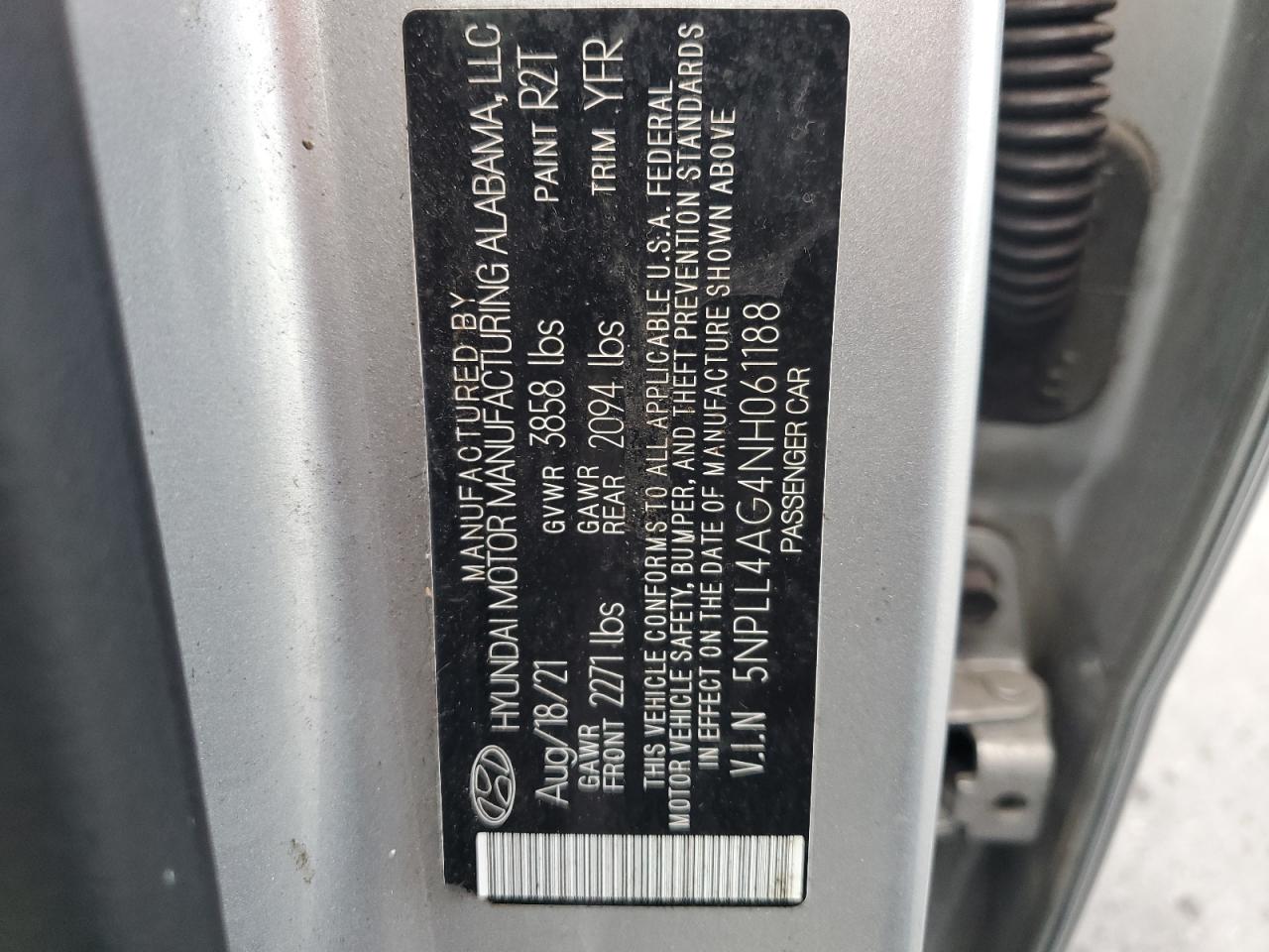 2022 Hyundai Elantra Se VIN: 5NPLL4AG4NH061188 Lot: 93918735