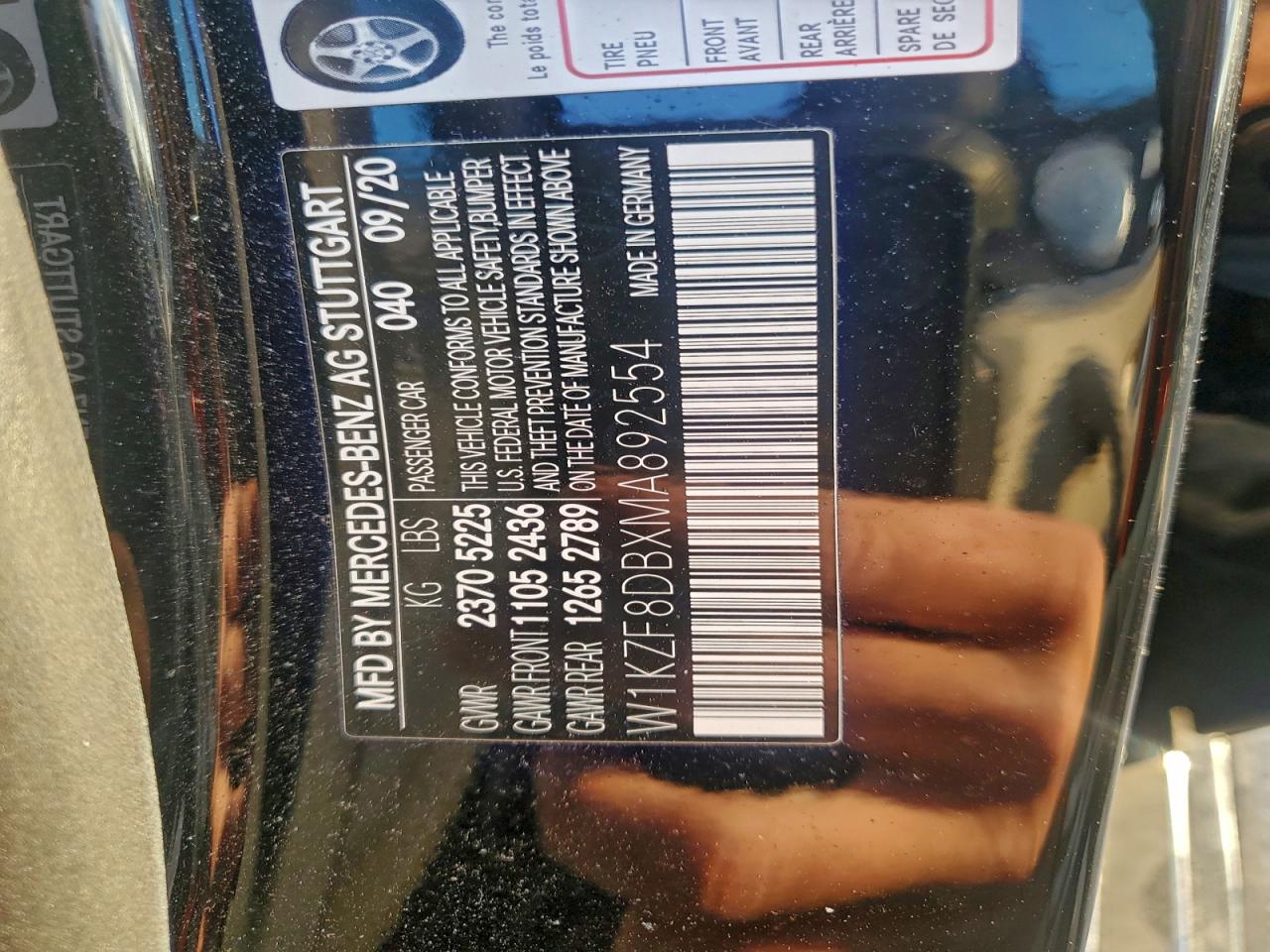 2021 Mercedes-Benz E 350 VIN: W1KZF8DBXMA892554 Lot: 94157805