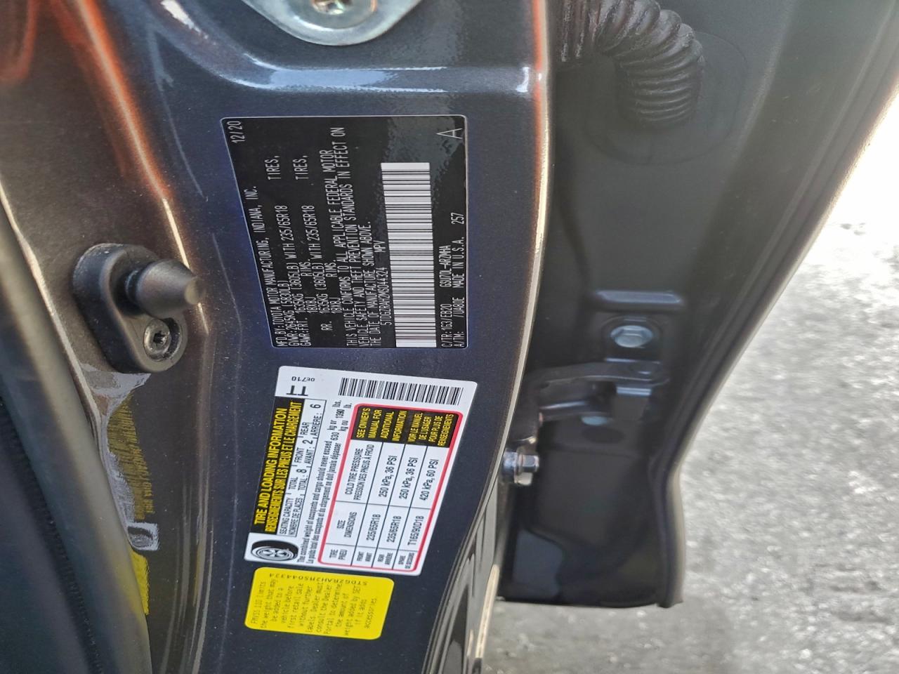 2021 Toyota Highlander Xle VIN: 5TDGZRAH2MS044324 Lot: 94747755