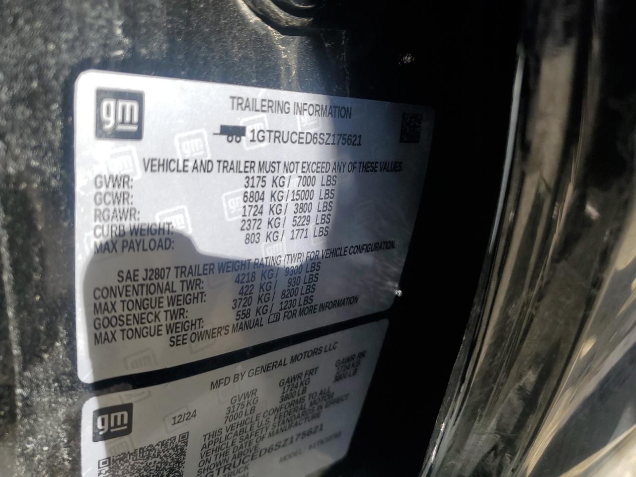 2025 GMC Sierra K1500 Elevation VIN: 1GTRUCED6SZ175621 Lot: 91601335